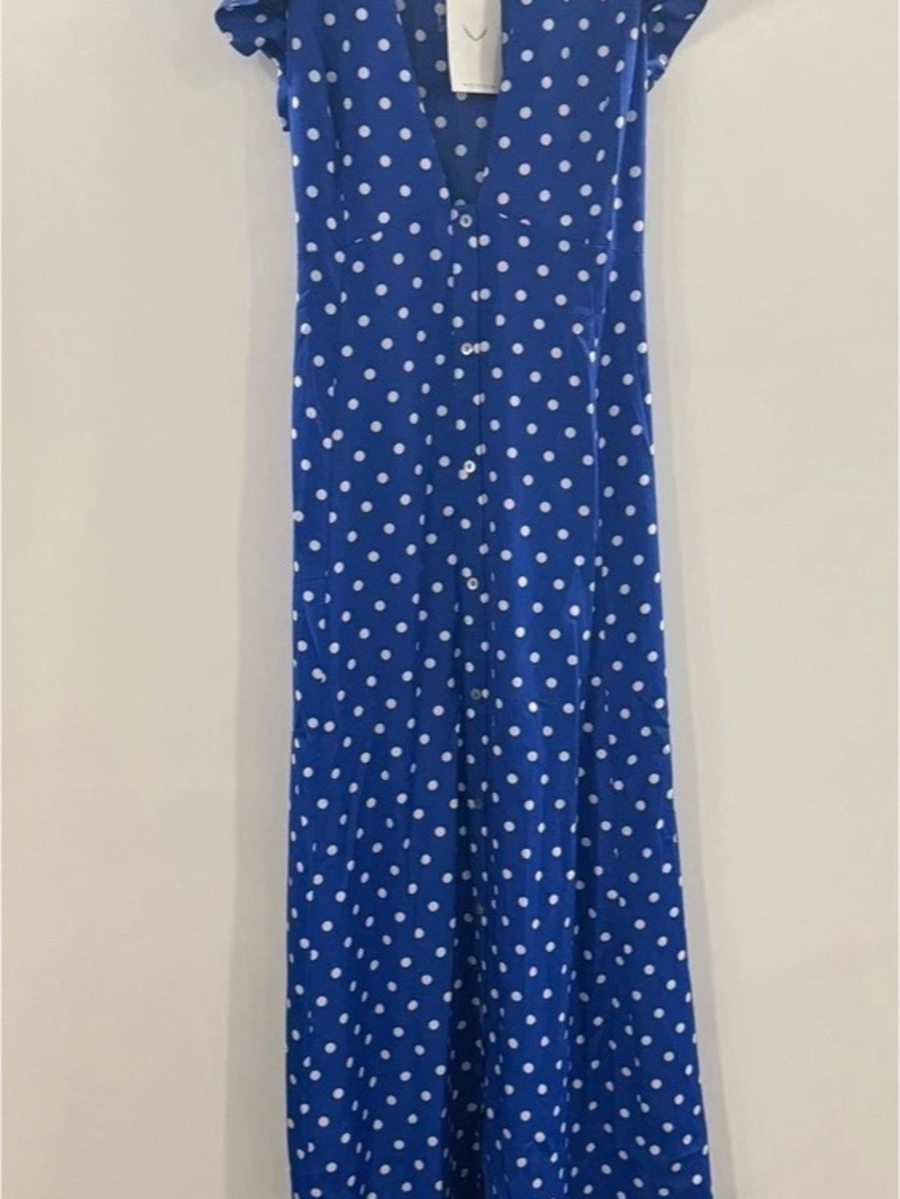 Free the Roses Blue and White Polka Dot Maxi Dress Blue & White Polka Dot Maxi